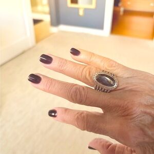 Sophisticated Silver and Black Ring